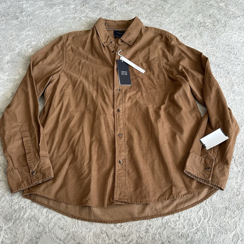 7 Diamonds Peached Corduroy‎ Button Down, Regular Fit XL